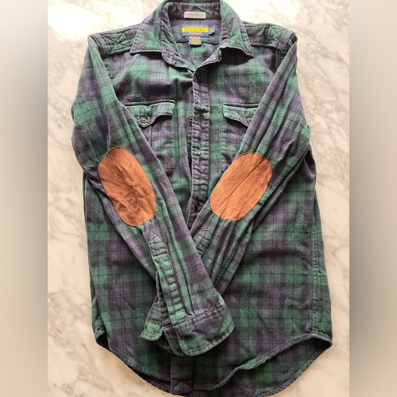 Ralph Lauren Rugby navy/green long sleeve button down flannel shirt, Size XS - Picture 5 of 5